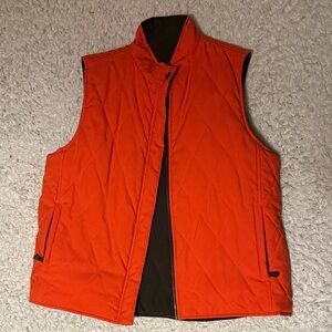 Ralph Lauren Woman's Orange and Khaki double sided Quilted Vest